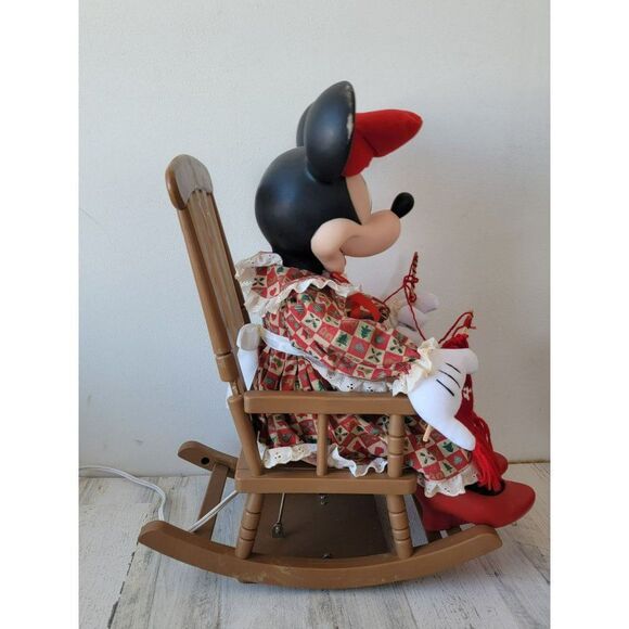 Santa's best 1993 Minnie Mouse knitting rocking chair animated Xmas - Picture 10 of 15